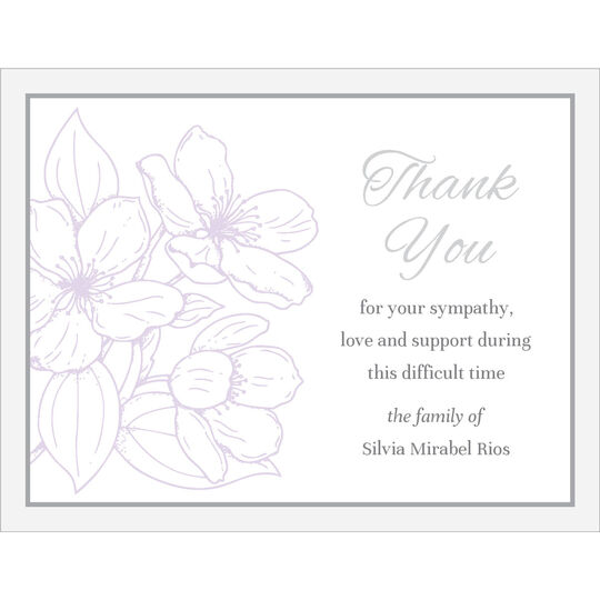 Floral Frame Flat Sympathy Cards